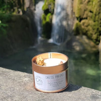 bougie bien-être de soin énergétique parfum rose vanille caresse parfumée