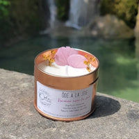 bougie bien-être de soin énergétique parfum ambre ôde à la joie cascade