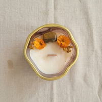 Bougie pierre œil de tigre - parfum violette