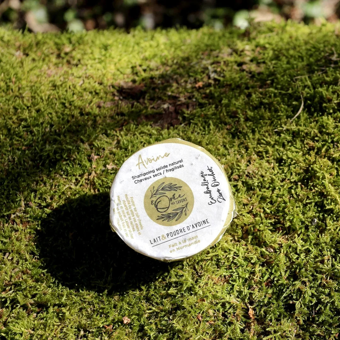 shampoing solide naturel à l'avoine pour cheveux secs
