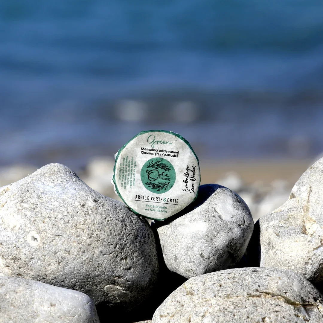 shampoing solide naturel à l'argile verte et ortie démangeaisons
