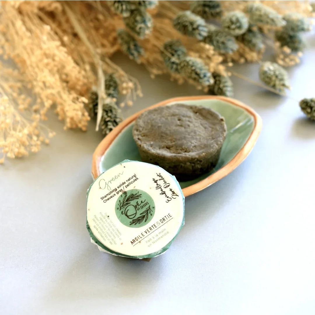 shampoing solide naturel à l'argile verte et ortie