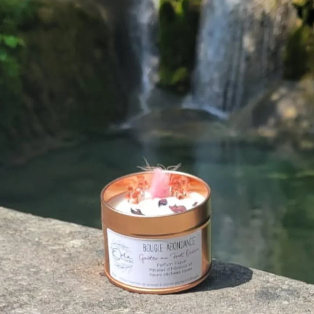 bougie bien-être de soin énergétique parfum figue abondance cascade