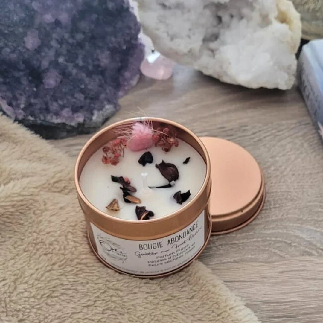bougie bien-être de soin énergétique parfum figue abondance décoration