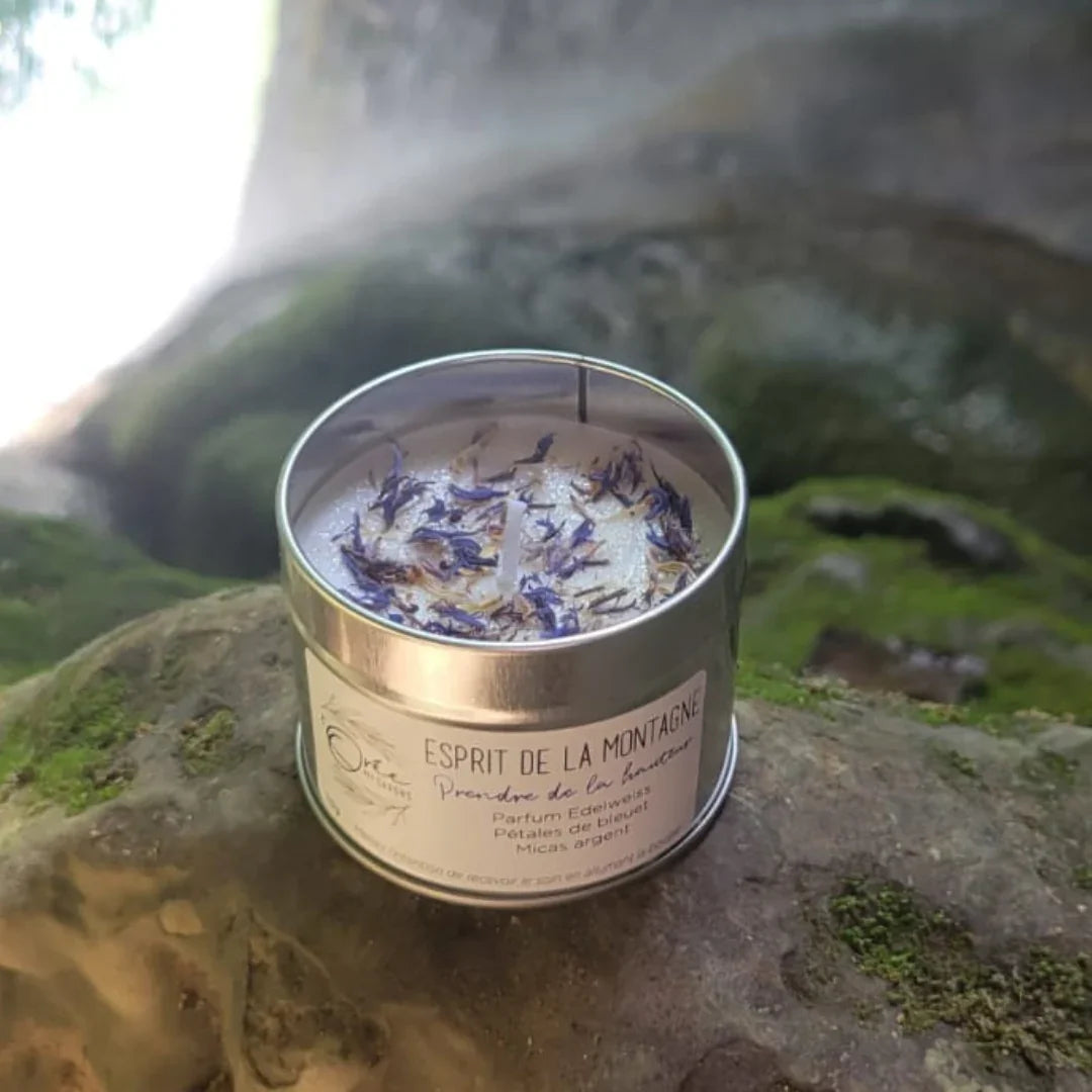 bougie bien-être de soin énergétique parfum edelweiss esprit de la montagne nature