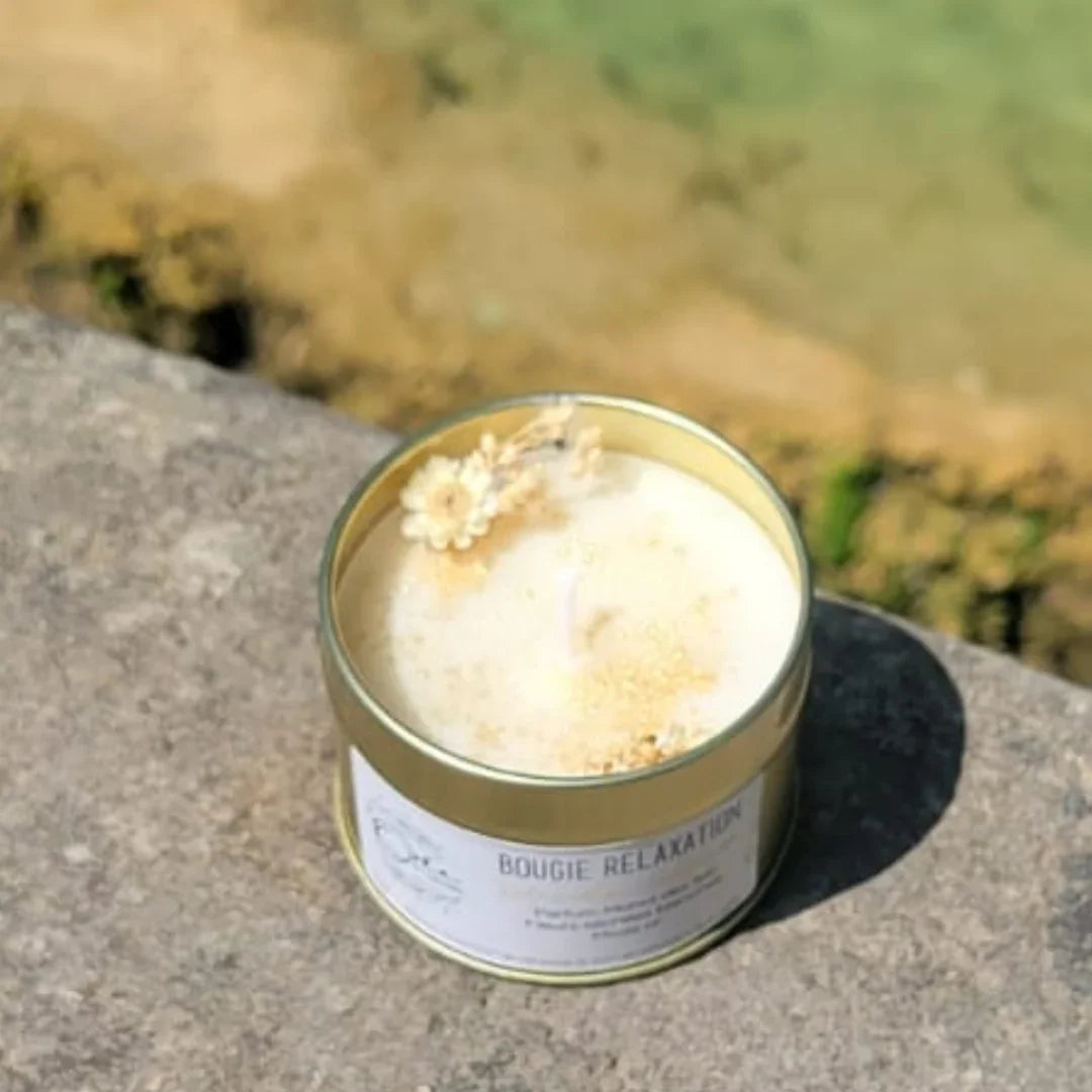 bougie bien-être de soin énergétique parfum monoi relaxation des iles