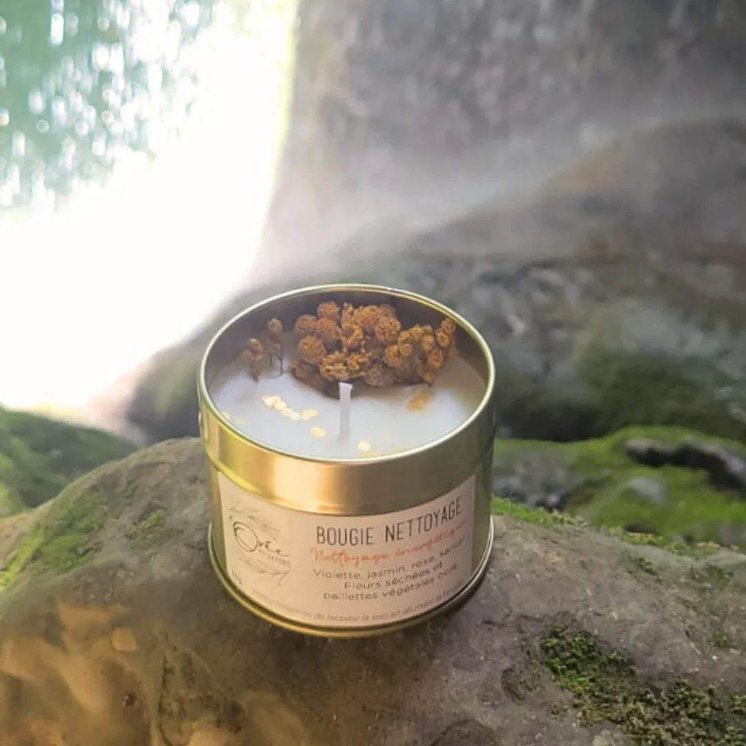 bougie bien-être de soin énergétique parfum de Grasse nettoyage énergie cascade