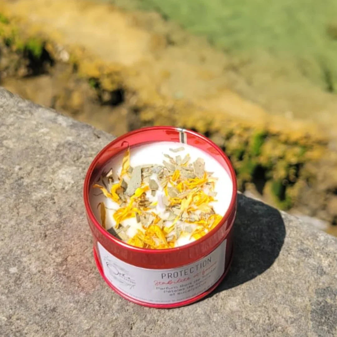 bougie bien-être de soin énergétique parfum bois de santal protection nature