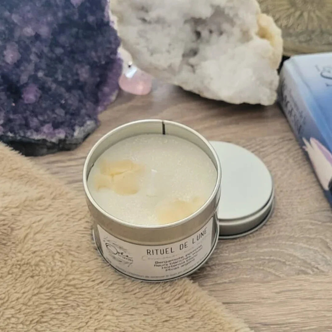 bougie bien-être de soin énergétique parfum de Grasse rituel de lune décoration