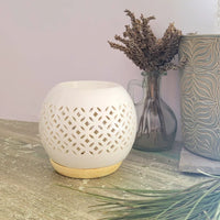 bruleur à fondant galet parfumé en  céramique motif mosaique