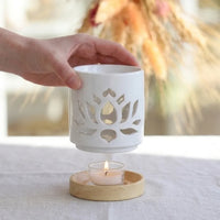 bruleur à fondant galet parfumé en  céramique nénuphar
