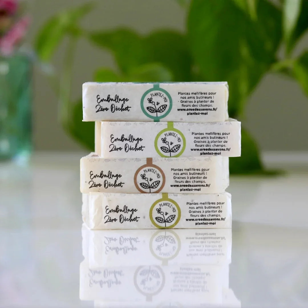 coffret savons solides naturels avec emballage à planter