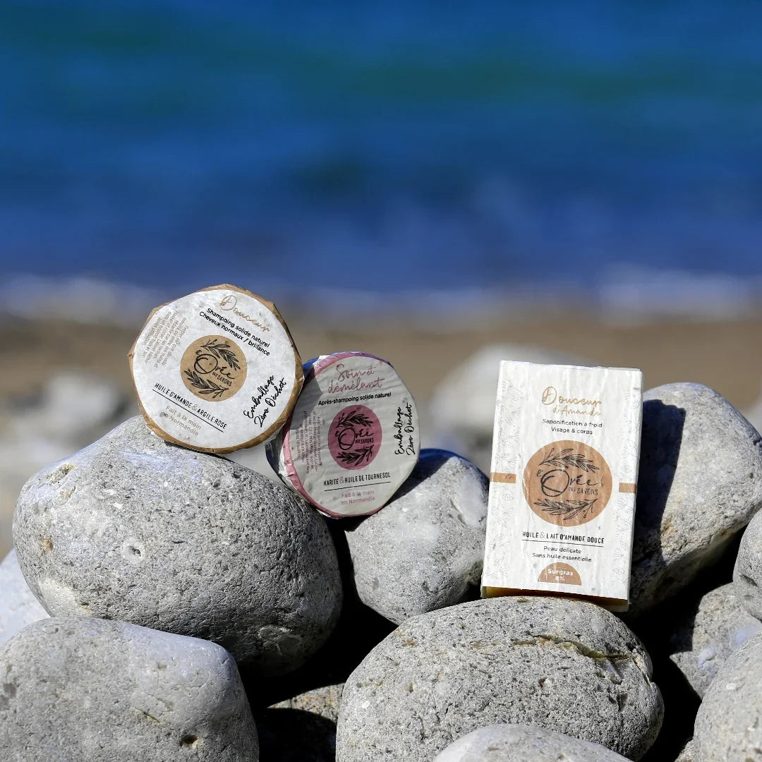 coffret shampoing savon solide amande peau sèche sensible
