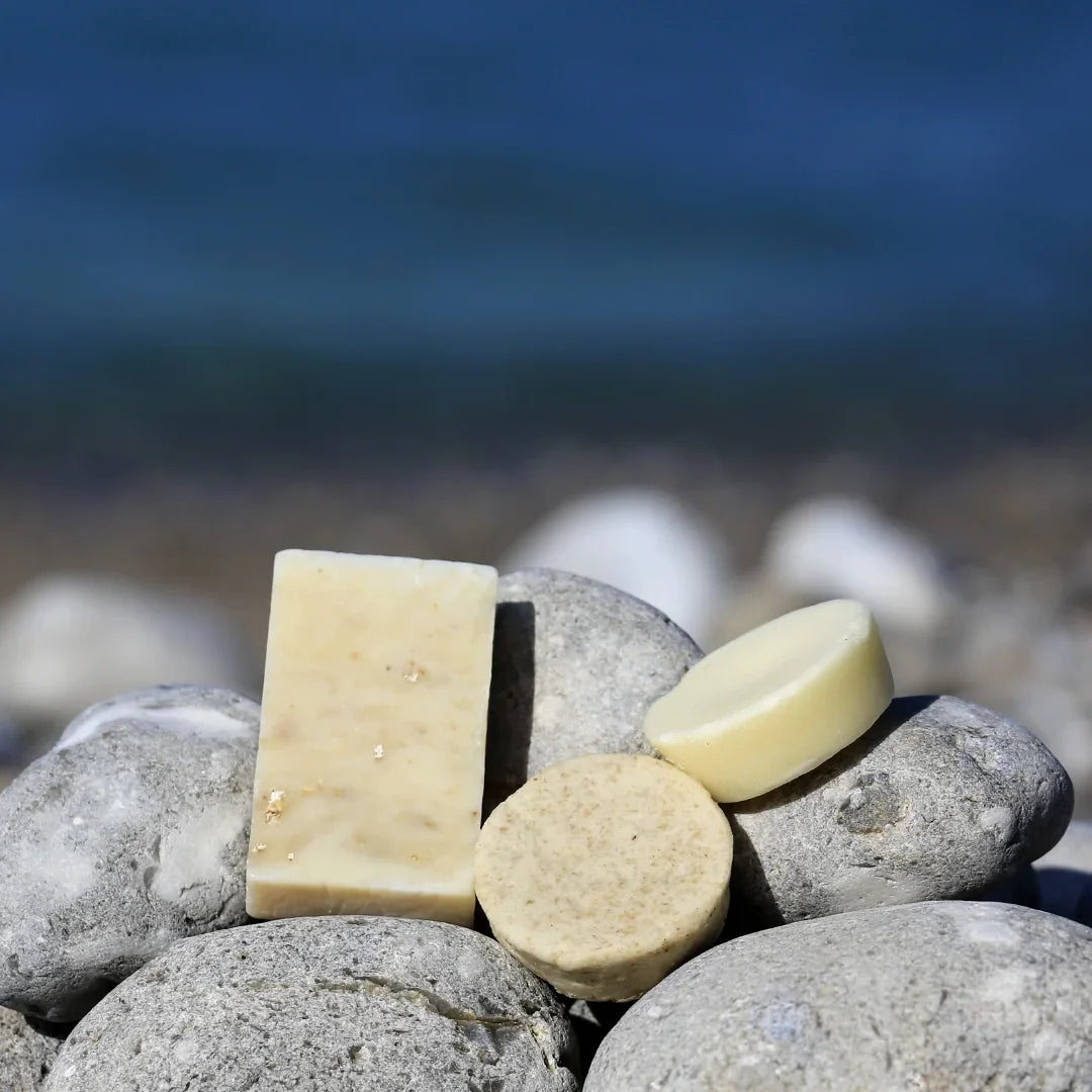coffret shampoing et savon solide à l'avoine pour peau sèche