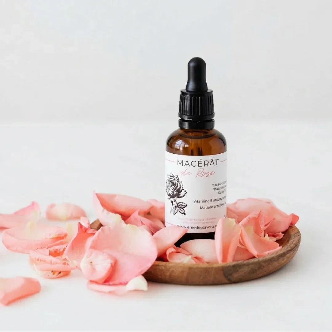 macérat de rose naturel et français pour peau sèche