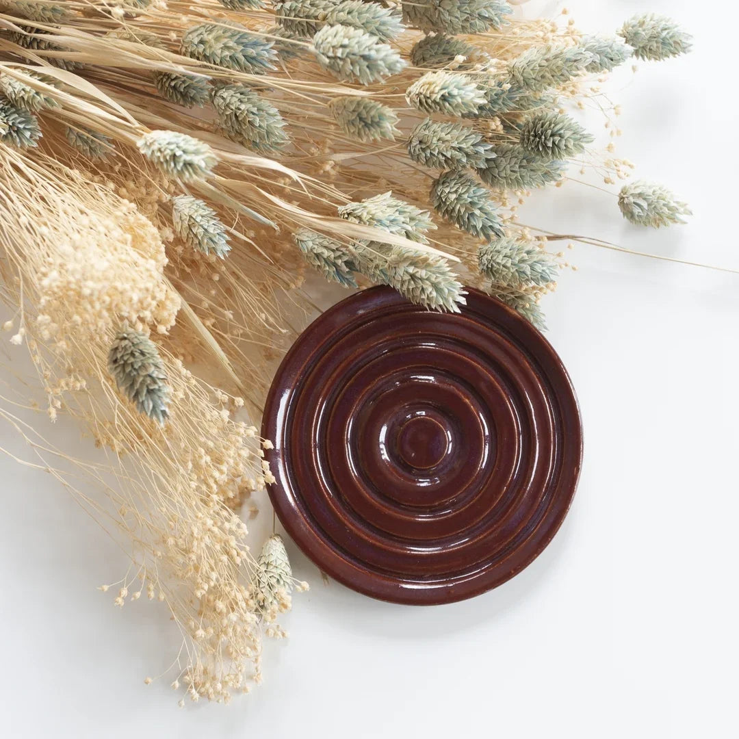 porte savon coupelle artisanal en céramique rouge
