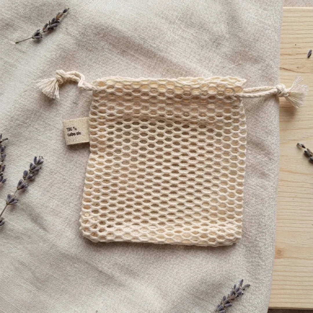 sac filet sauve savon gant exfoliant