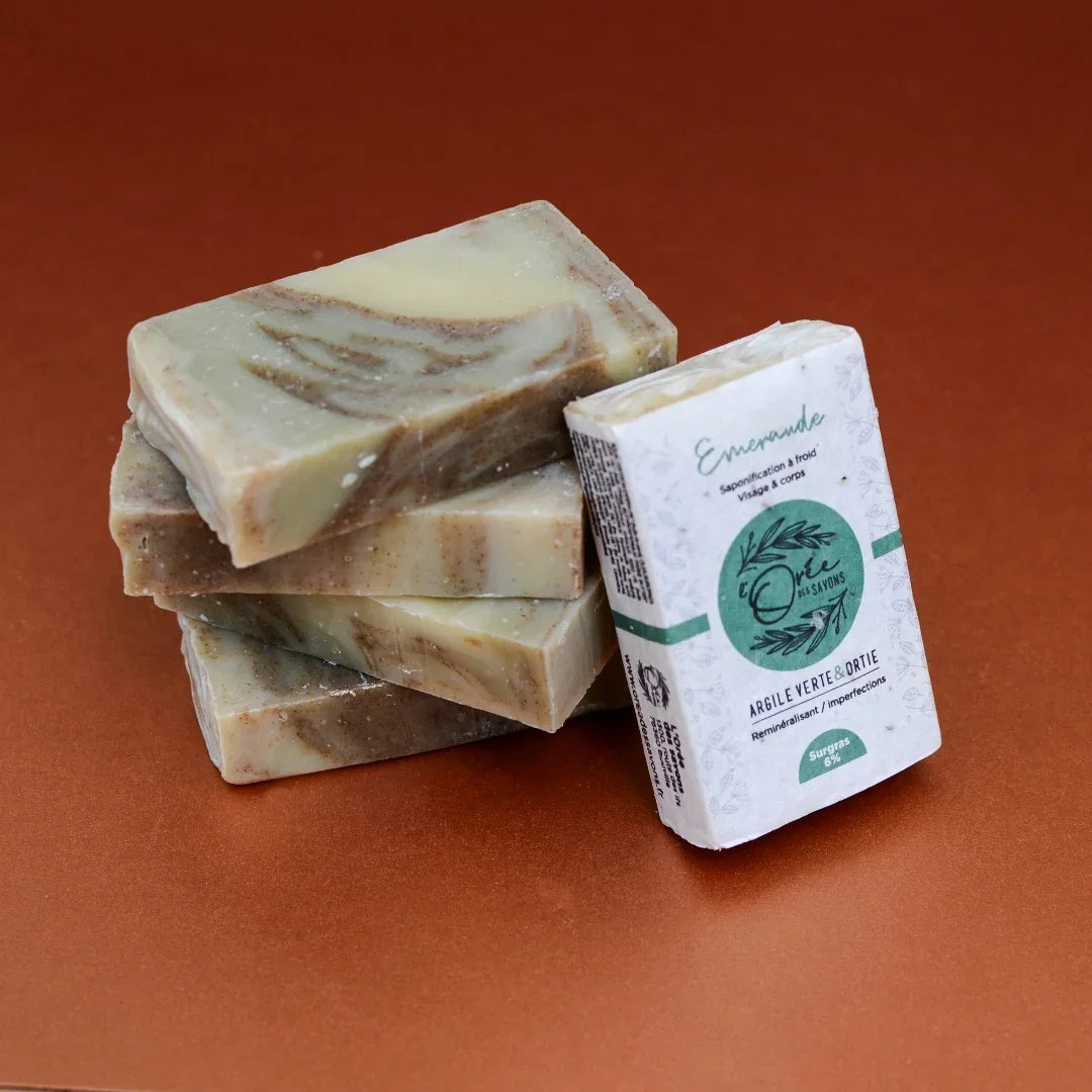 savon solide naturel à l'argile verte et ortie